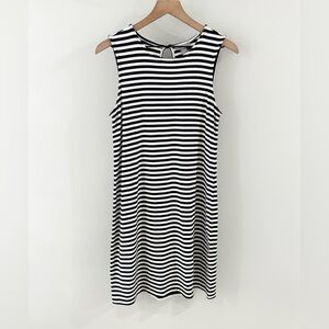 Saint Tropez West Navy & White Stripe Knit Tank Dress Size Small
